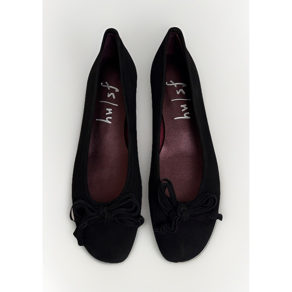 French Sole NY Women's Fantasy Black Suede Leather Ballet Flats Size 6
